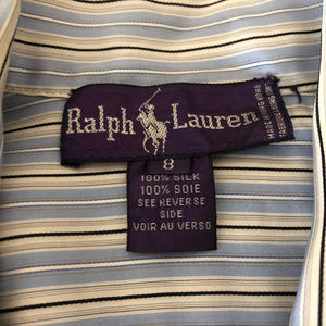 Ralph Lauren Purple Label Silk Man-Tailored Blouse